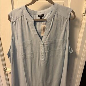 Torrid Sky Blue Sleeveless Blouse